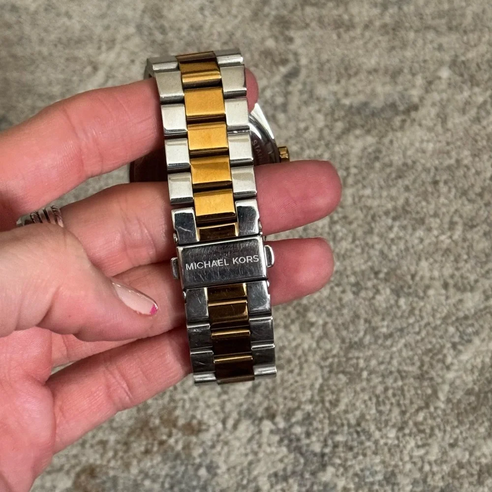 Michael Kors Channing Gold and Silver Watch - Picture 3 of 6